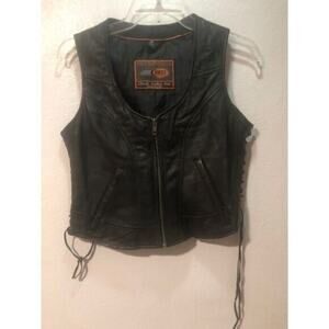 Leather bike vest women's‎ sizes m